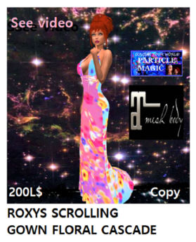 Second Life Marketplace - ROXYS SCROLLING GOWN FLORAL CASCADE
